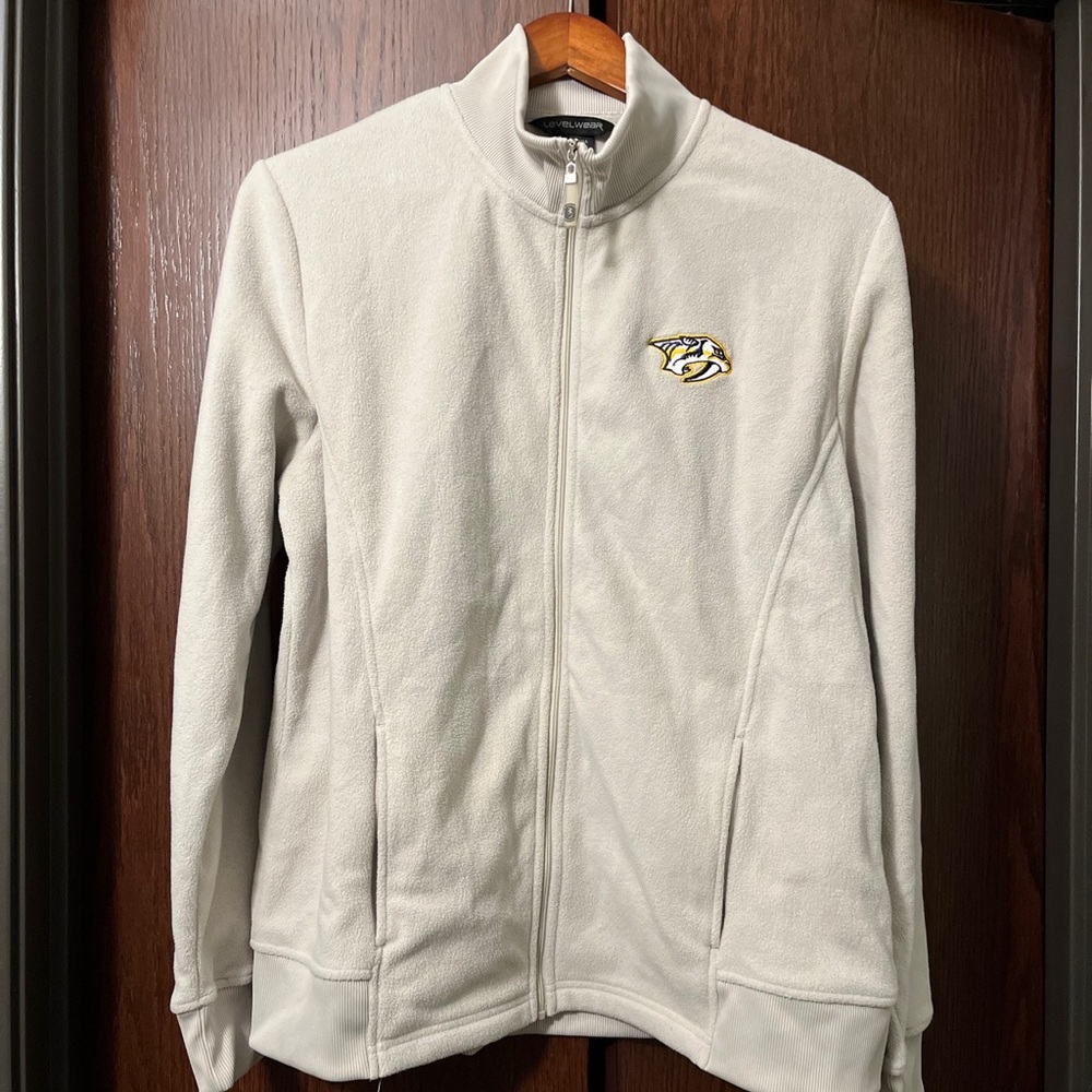 Level Wear Official Licensed Beige full zip Nashville Predators fleece jacket XL